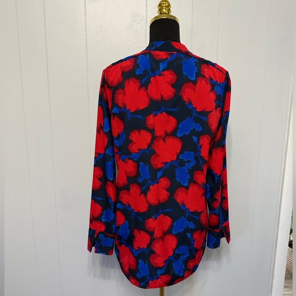 Banana Republic Red and Blue Floral Blouse - Picture 2 of 6